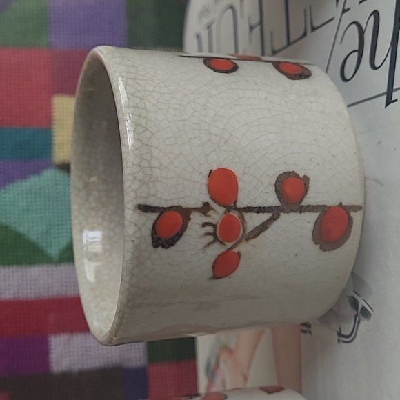 VINTAGE CERAMIC CHERRY BLOSSOM TEAPOT & TEACUPS SET - Picture 4 of 13